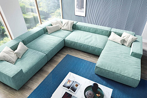 Нераскладной диван Фри Лаунж для загородного дома, большой бескаркасный диван для сна, доставка по России до двери